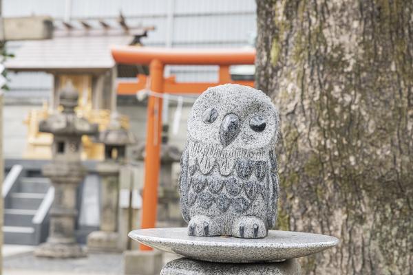 高牟神社 百度石のフクロウ